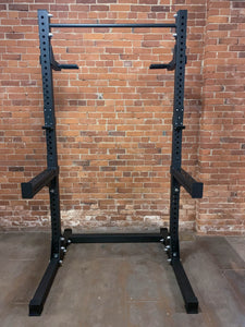 fitness store black squat rack 